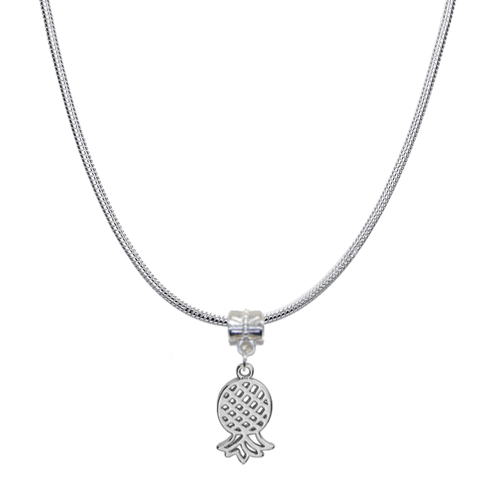 Euro Necklace Upside Down Pineapple Swinger Style 2 Silver