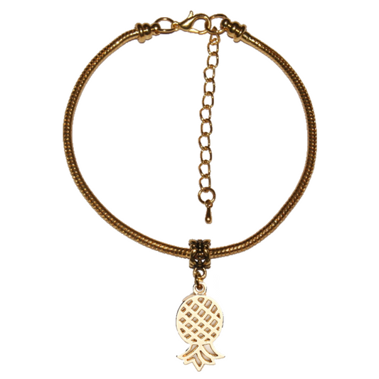 Euro Anklet / Ankle Chain Upside Down Pineapple for Swinger Shared Wife Gold