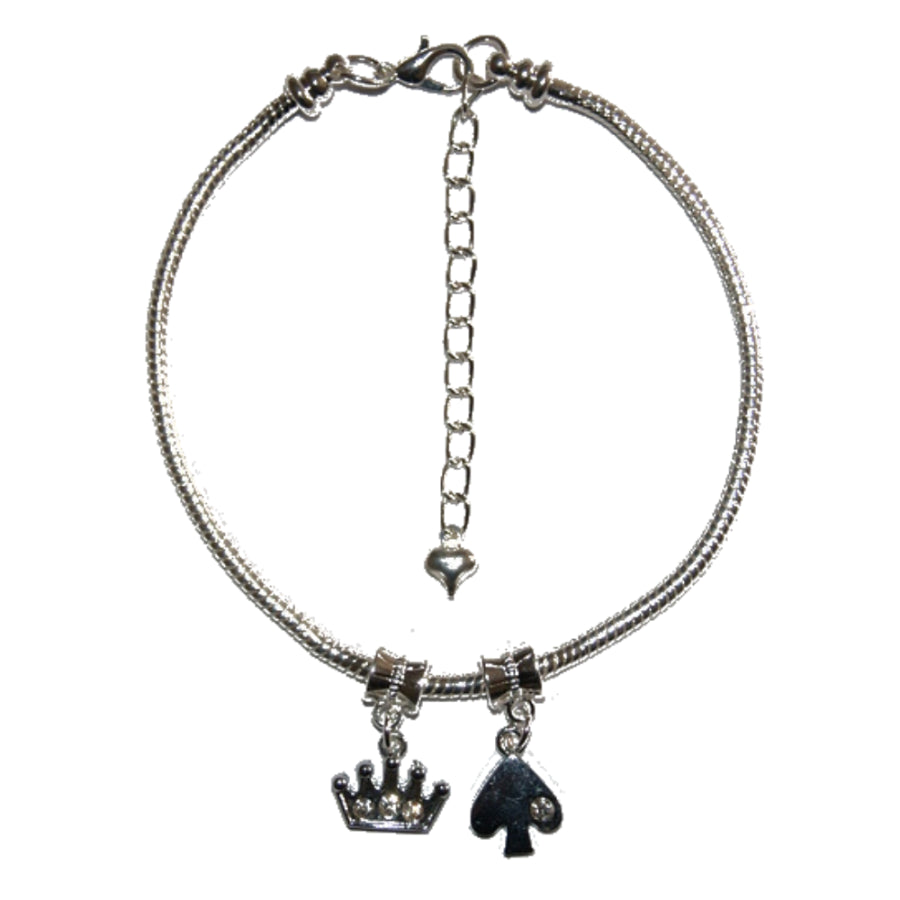 Euro Anklet / Ankle Chain Queen Of Spades QOS Style 7