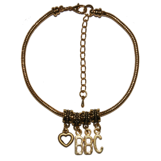 Love BBC Euro Anklet / Ankle Chain Heart Big Black Cock Gold