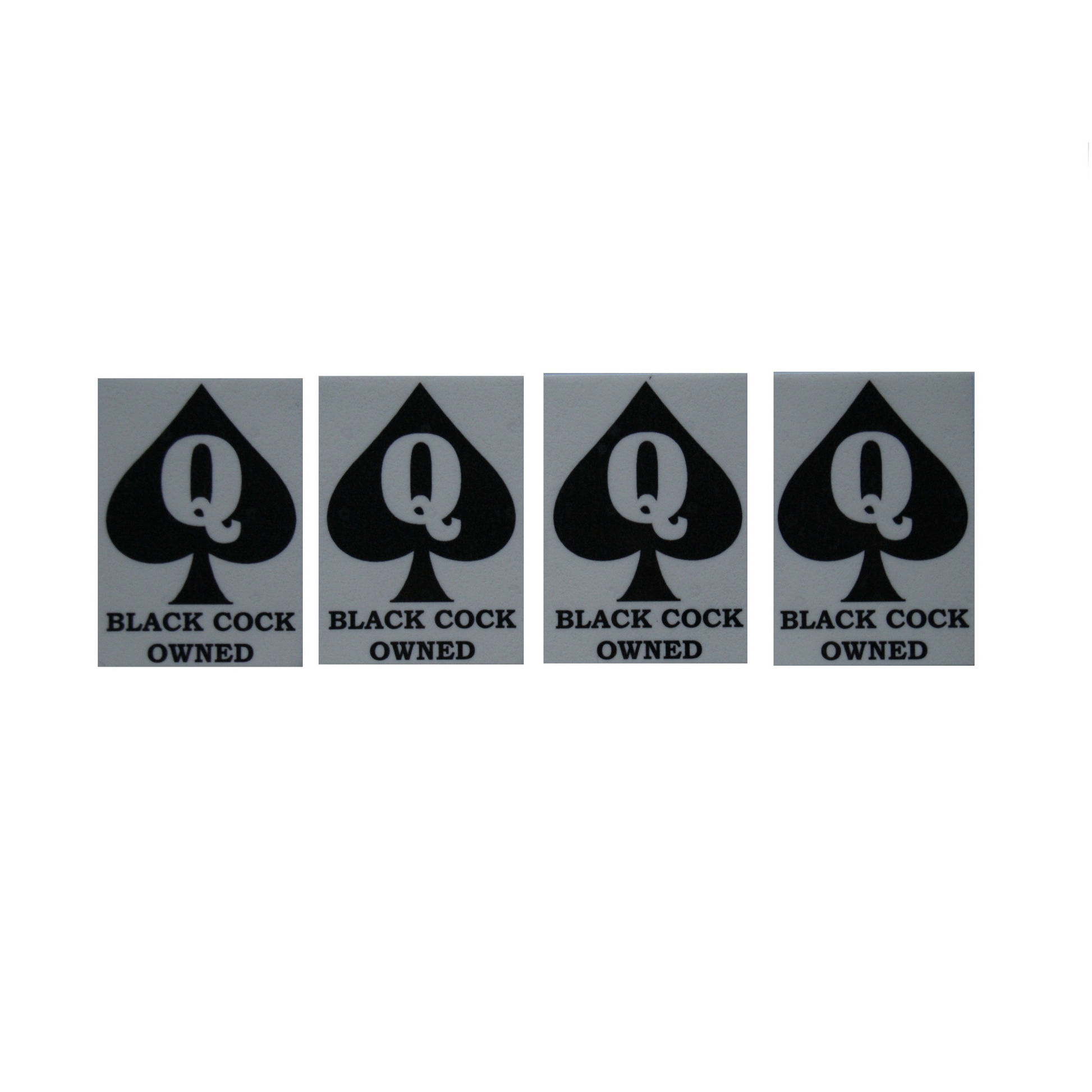 Pack of 4 - Hotwife Temporary Tattoo - Queen Of Spades (Cuckold) Black Cock Owned