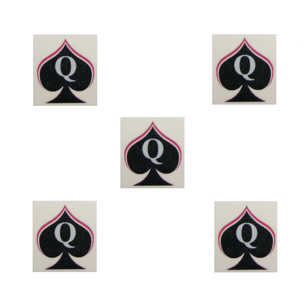 Pack of 5 - Mini Temporary Tattoos - Queen Of Spades (Cuckold) Black Cock Lover BBC Style 6
